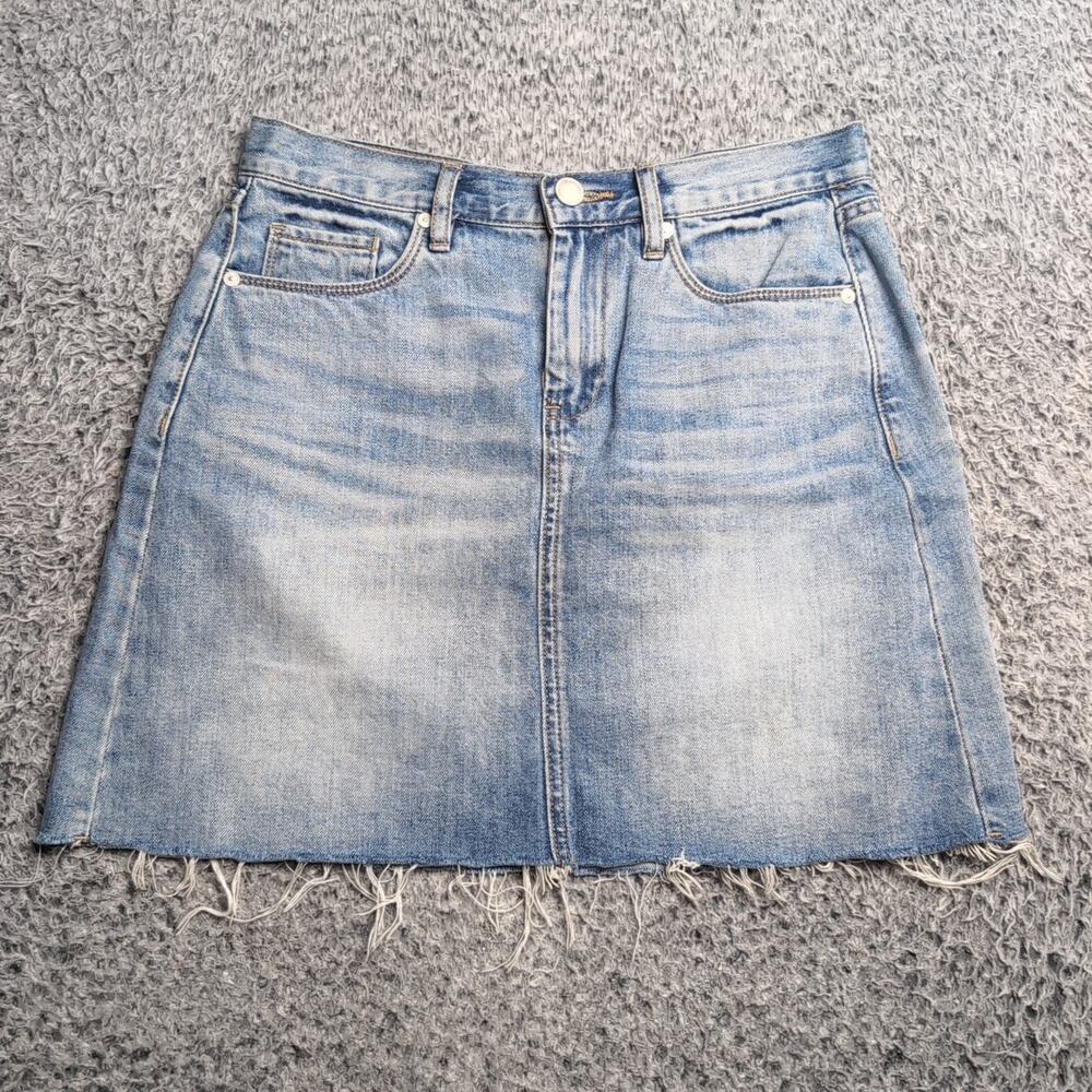 Blank NYC Skirt Women 26 Blue Distressed Stretch Mini Casual Denim Night Life